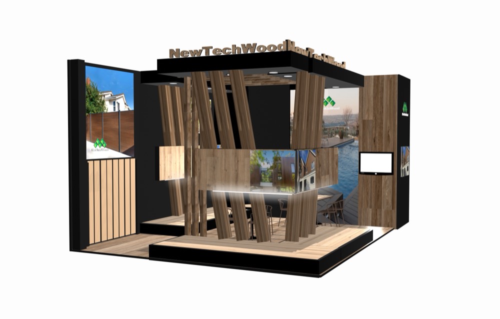 3D-ontwerp van de beursstand van NewTechwood